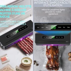 Vakuumförpackare-INN Maskin sous vide 120W med 50 vakuumförpackningar kraftfull förvaring maskin sous vide automatisk avtagbar multifunktionell