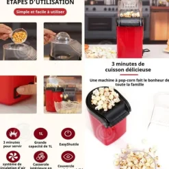 INN Mini popcornmaskin 1200W hemmabärare fullt automatisk 25x10cm hushållsapparater lätt att använda