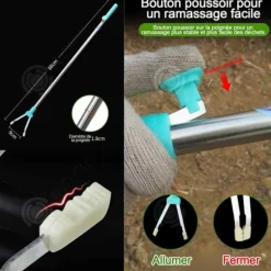 INN Picker 88cm 9cm 0,22kg tumklämma bekvämt sopsamlingsklämma förtjockat rostfritt stål klämma massklämma