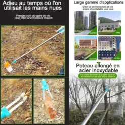 INN Picker 88cm 9cm 0,22kg tumklämma bekvämt sopsamlingsklämma förtjockat rostfritt stål klämma massklämma