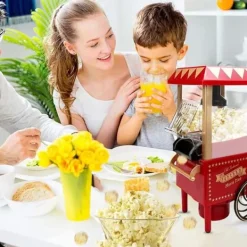 Popcornmaskiner-INN Popcornmaskin 1100 W med snabb värmning 22 x 19 x 39 cm Hemelektronik DIY Lätt att tillverka Lätt att rengöra