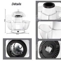 Popcornmaskiner-INN Popcornmaskin 1000W hemmahushållningar blåsa upp popcorn helt automatiskt 30x30cm hushållsapparater DIY lätt att göra