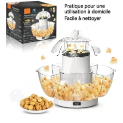 Popcornmaskiner-INN Popcornmaskin 1000W hemmahushållningar blåsa upp popcorn helt automatiskt 30x30cm hushållsapparater DIY lätt att göra