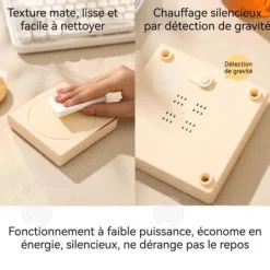 Dryckvärmare-INN Tassevärmare 10,7 x 10,7 x 2 cm Gravitationell uppvärmning Oavsett koppens form Tyst uppvärmning Hållbar Vit