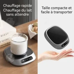 Dryckvärmare-INN Uppvärmd Tasse 13x11,8x2,5cm Tre temperaturinställningar smart tidtagning snabb uppvärmning ingen koppval svart