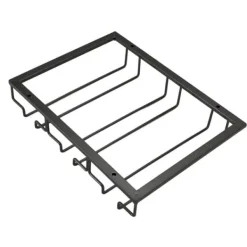 Vinglashängen-Iron Art upp och ner vinglashållare europeisk stil hängande vinglasställ under skåp svart