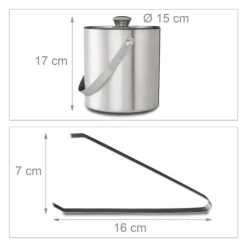 Ishink & Kylare-Isbehållare, 17x15x15 cm, Silver