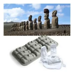 Isformar-Isbitsbricka i form av en Moai eller chokladkakaform ovanlig isbitsbricka
