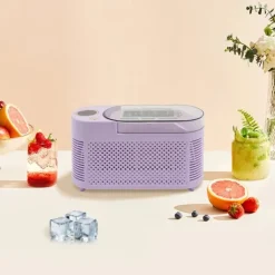 Isbitsmaskin - Mini för bänkskiva - Kompakt - Bärbar - Bilströmkabel 12V - Med klämma - För hem, bil och resa - Lila