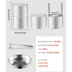 Isbollpress 5,3 cm Silver, Flygplansaluminium, Bartillbehör