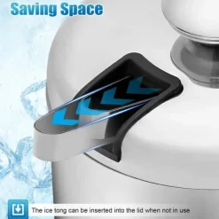 Ishink & Kylare-Ishink - Dubbelvägg i 304 rostfritt stål - 1,3 l - Med lock och handtag - 14 x 22,5 cm - För vin & champagne - Silver