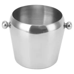 Ishink & Kylare-Ishink i rostfritt stål Champagne Ishink Vinkylningshink Dryckesbalja med smidigt handtag för hemmabarer Fester Silver Naken Stor 2L