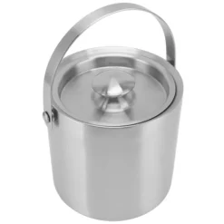 Ishink & Kylare-Ishink i rostfritt stål Dubbellager Vinchampagneölfat med handtag för Bar Party 3L 19x17,2cm/7,5x6,8in