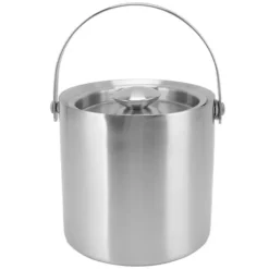 Ishink & Kylare-Ishink i rostfritt stål Dubbellager Vinchampagneölfat med handtag för Bar Party 3L 19x17,2cm/7,5x6,8in