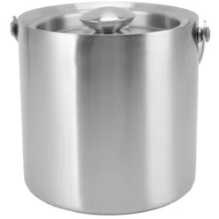 Ishink & Kylare-Ishink i rostfritt stål Dubbellager Vinchampagneölfat med handtag för Bar Party 3L 19x17,2cm/7,5x6,8in