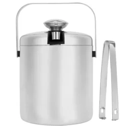 Ishink i rostfritt stål med lock och sil - 1300ml