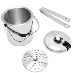 Ishink i rostfritt stål med lock och sil - 1300ml