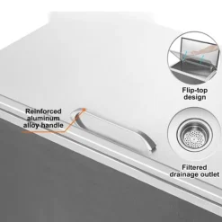 Ishink & Kylare-Ishink 24x20x15, Drop in Ice Chest, i rostfritt stål med lock