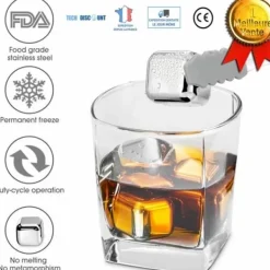 Iskuber - LUNAVO - Rostfritt stål - Set med 8 - Återanvändbara - För Whisky och Cocktails