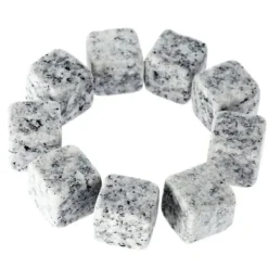 Iskuber för Whisky, kylstenar för vin, granit Whisky-stenar, Champagne 9 delar VIT