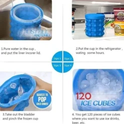 Iskubsform,Iskubsbrickor,Iskubmaskin i silikon,Iskubshink med runda iskuber,För uppfriskande,Whisky,Cocktail,Fester,Blå