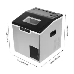 Ismaskin - 2‑i‑1 Iskross & Isbitsmaskin - 150–180 W - Automatisk rengöring - Luftkyld - LCD‑display - Silver