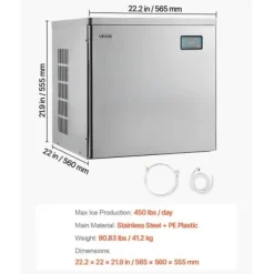 Ismaskin, 56,5x56x55,5 cm, Rostfritt stål