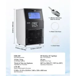 Ismaskin, 34,5x33,9x60,2 cm, Rostfritt stål
