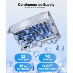 Ismaskin, 34,5x33,9x60,2 cm, Rostfritt stål