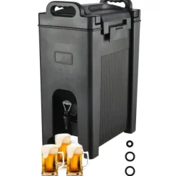 Dryckesautomater-Isolerad dryckesdispenser, 5 gallon, livsmedelsklassad LDPE, varm/kall dryck, termisk kylare, tvåstegs kranhandtag.
