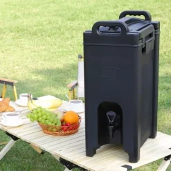 Dryckesautomater-Isolerad dryckesdispenser, 5 gallon, livsmedelsklassad LDPE, varm/kall dryck, termisk kylare, tvåstegs kranhandtag.