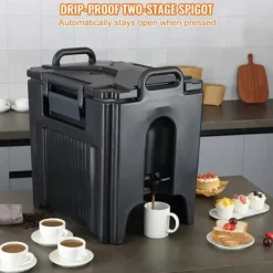 Dryckvärmare-Isolerad dryckesdispenser, 10 gallon, livsmedelsklassad LL9450UP för varma/kalla drycker, termisk med tvåstegs kranhandtag.