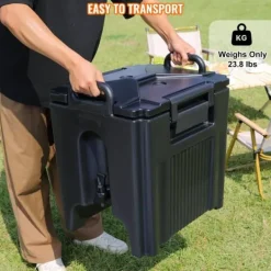 Dryckvärmare-Isolerad dryckesdispenser, 10 gallon, livsmedelsklassad LL9450UP för varma/kalla drycker, termisk med tvåstegs kranhandtag.