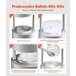 Verktygsset För Drinkar-Ispress 2,1/53mm, Ispresskit för Whiskey, Skapa perfekta isbollar, rostfritt stål, idealisk för drinkar, enkel att använda