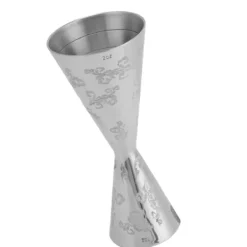 Jigger Rostfritt Stål Blad Stripe Double Head Cocktail Bartending Jigger Cup för Bar 30ml 60ml