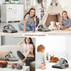 Handdammsugare-JIGOO T600 madrassdammsugare, 15kPa sug, 99,99% borttagning av dammkvalster, UV-C+ värme, dubbla koppar, LED-display, aromdiffusor