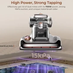 Handdammsugare-JIGOO T600 madrassdammsugare, 15kPa sug, 99,99% borttagning av dammkvalster, UV-C+ värme, dubbla koppar, LED-display, aromdiffusor