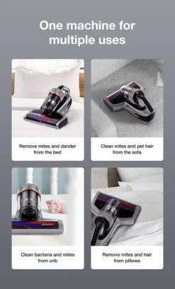 JIMMY BX7 Pro Anti-Mite Dammsugare 700W Effekt 60 ° C Värme UV Ultraljud 245mm Sug 3 Lägen Grå