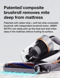 JIMMY BX7 Pro Anti-Mite Dammsugare 700W Effekt 60 ° C Värme UV Ultraljud 245mm Sug 3 Lägen Grå