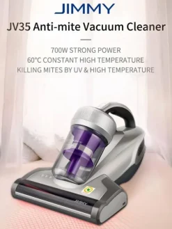 Handdammsugare-JIMMY JV35 Anti-Mite Vakuum - 700W - 60°C Värme/UV - 14Kpa Sug - Cyklonfiltrering - 245mm brett munstycke