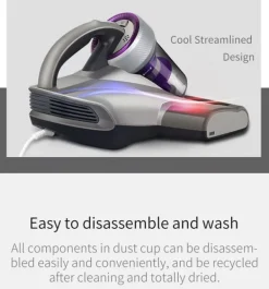 Handdammsugare-JIMMY JV35 Anti-Mite Vakuum - 700W - 60°C Värme/UV - 14Kpa Sug - Cyklonfiltrering - 245mm brett munstycke