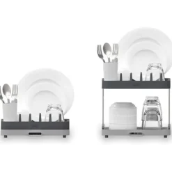 Joseph Joseph Diskställ & Torkställ-Duo 2 nivåer diskställ, grå, med redskapsbehållare