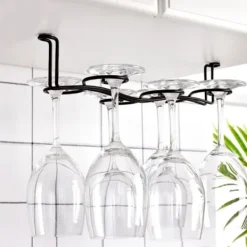 Järnhängande 6-flaskor vinmuggställ glashållare displayhylla arrangör