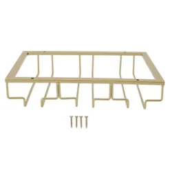 Vinflaskhållare-Järnkonst Uppochnedvänd Vinglashållare Europeisk Stil Hängande Vinglasställ Under Skåp Guld