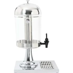 Dryckesautomater-Juiceautomatsbeholder i rostfritt stål - Serveringslösning för buffé | Volym: 8 L | Färg: Silver