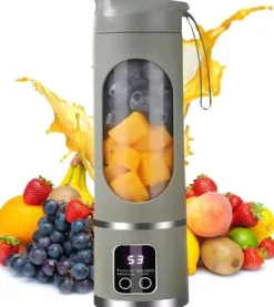 Juicer - Frukt- och grönsakspressar - Bärbar elektrisk USB-juicer - Grågrön