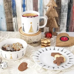 Tallrikar & Bordsserviser-Julgransdessertstallrik i porslin 20 cm