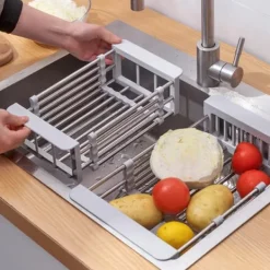 Justerbar diskbänkskorg för grönsaksdiskmaskin grå L