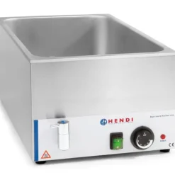 Matuppvärmare-Justerbar elektrisk vattenbain marie för GN1/1 150mm med kran - Hendi 238912