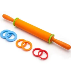 justerbar silikonkavel med 4 distanser för degpizza non-stick kavel bakverktyg